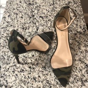 NEW Camo / Clear Band Strappy Heels